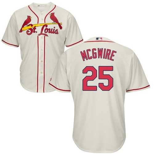 Mens St Louis Cardinals #25 Mark McGwire Cream Cool Base Stitched Jersey Dzhi